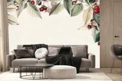 Fototapeta: Czerwona jarzębina wśród liści