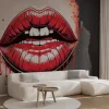 Fototapeta: Czerwone kobiece usta w stylu pop art