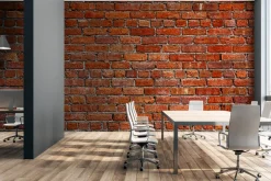 Fototapeta: Czerwony mur z cegły