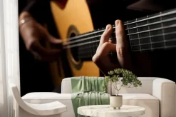 Fototapeta: Człowiek gra na gitarze akustycznej