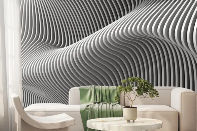 Fototapeta: 3d abstract render of concrete parametric pattern.