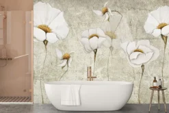 Fototapeta: 3d białe kwiaty