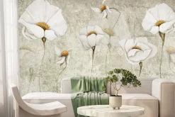 Fototapeta: 3d białe kwiaty