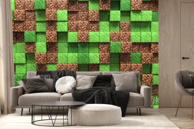 Fototapeta: 3d cyfrowy świat minecraft