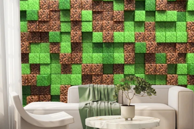 Fototapeta: 3d cyfrowy świat minecraft