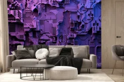 Fototapeta: 3d illustration of a pattern in the form of a metal, technological