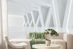 Fototapeta: 3d render of abstract futuristic architecture design. white concrete