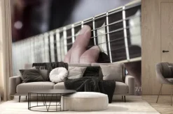 Fototapeta: Dedos sobre diapason de guitarra