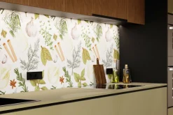 Fototapeta: Dekoracyjny wzór z ziołami i warzywami