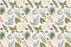 Fototapeta: Dekoracyjny wzór z ziołami i warzywami