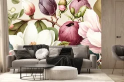 Fototapeta: Delicate floral watercolor pattern for textiles and backgrounds,