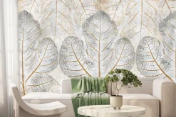 Fototapeta: Delikatna siatka liści botaniczny wzór