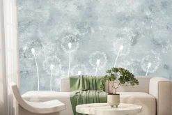 Fototapeta: Delikatne dmuchawce na niebieskim tle