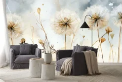 Fototapeta: Delikatne dmuchawce na akwarelowym tle subtelny botaniczny motyw