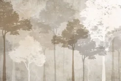 Fototapeta: Delikatne drzewa w jasnej scenerii