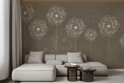 Fototapeta: Delikatne kwiaty na brązowym tle