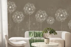 Fototapeta: Delikatne kwiaty na brązowym tle