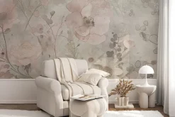 Fototapeta: Delikatne kwiaty na betonowym tle