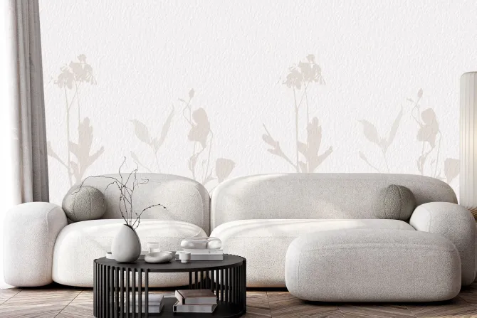 Fototapeta: Delikatne kwiaty polne w stylu minimalistycznym