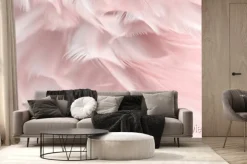 Fototapeta: Delikatne pióra w odcieniach różu