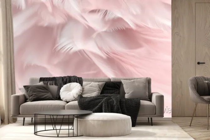 Fototapeta: Delikatne pióra w odcieniach różu