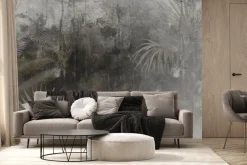 Fototapeta: Delikatne tropikalne rośliny na betonie