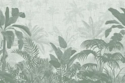 Fototapeta: Delikatne zielone palmy i egzotyczne liście