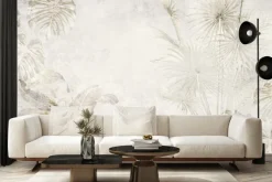 Fototapeta: Delikatny botaniczny wzór w beżach