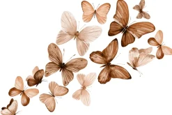 Fototapeta: Delikatny wzór z motylami w stylu akwareli na jasnym tle