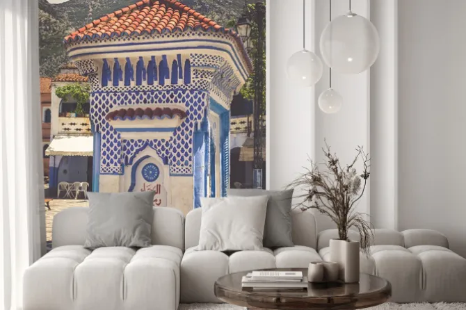 Fototapeta: Detal architektoniczny w chefchaouen, maroko, afryka