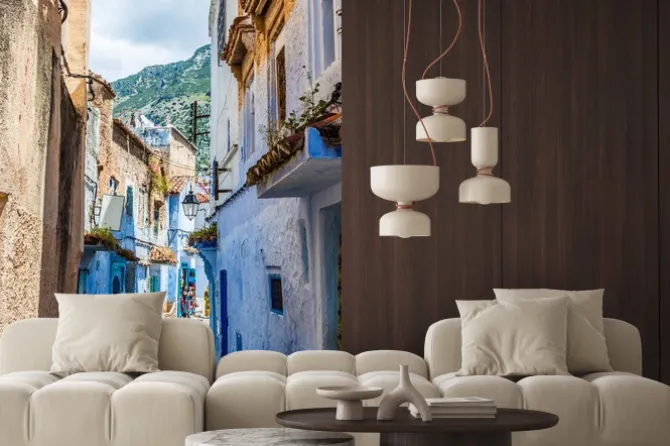 Fototapeta: Detal architektoniczny w chefchaouen, maroko, afryka