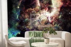 Fototapeta: Digital streszczenie jasnych i kolorowe mgławice galaktyki i