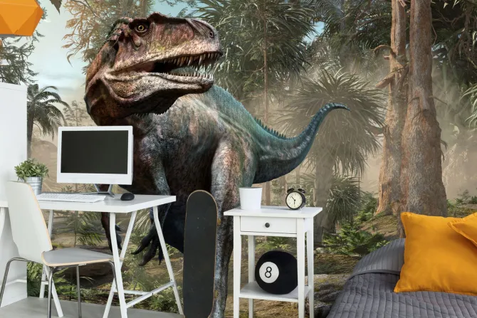 Fototapeta: Dinozaur w tropikalnej dżungli