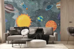 Fototapeta: Dla dzieci kolorowe planety w kosmosie