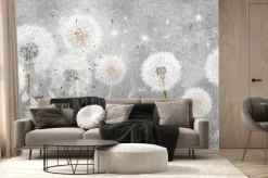 Fototapeta: Dmuchawce na betonowym tle