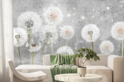 Fototapeta: Dmuchawce na betonowym tle