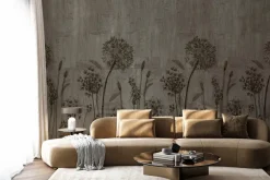 Fototapeta: Dmuchawce na betonowym tle w szarości