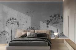 Fototapeta: Dmuchawce na szarym betonie