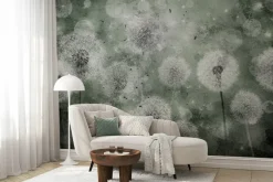 Fototapeta: Dmuchawce na zielonym tle