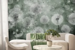 Fototapeta: Dmuchawce na zielonym tle