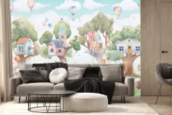 Fototapeta: Domki na drzewach i zwierzątka