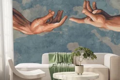 Fototapeta: Dłonie ludzkie na abstrakcyjnym tle nieba