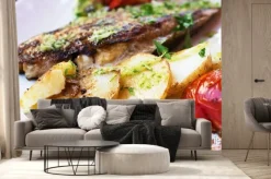 Fototapeta: Dorado filet z ryby z warzywami