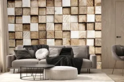 Fototapeta: Drewniana mozaika w 3d