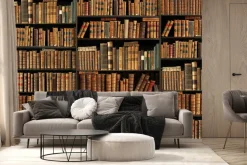 Fototapeta: Drewniane półki ze starymi książkami