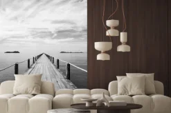 Fototapeta: Drewniany most czarno-biały pejzaż