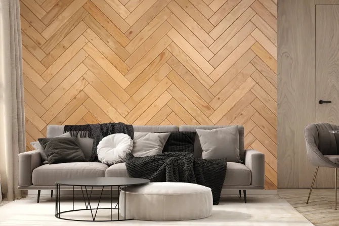 Fototapeta: Drewniany parkiet wzór jodełka