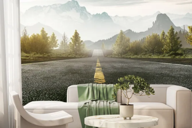 Fototapeta: Droga prowadzi w góry