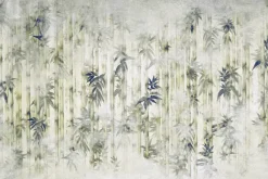 Fototapeta: Drzewa bambusa z liśćmi we mgle