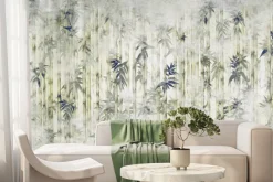 Fototapeta: Drzewa bambusa z liśćmi we mgle